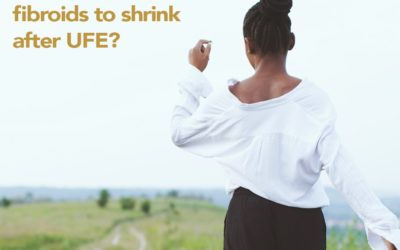How long can it take for fibroids to shrink after UFE?