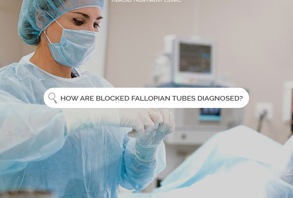 How are blocked fallopian tubes diagnosed?